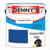 Denny's Emulsion Paint For Walls Colour- Sky Sapphire Soft Blue - Matte Wipe-Clean Durable Coverage