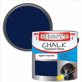 Denny's Chalk Paint For Walls Colour- Sapphire Tranquil Blue - Matte Wipe-Clean Coverage