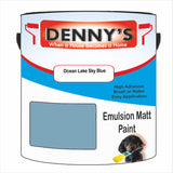 Denny's Emulsion Paint For Walls Colour- Ocean Lake Sky Blue - Matte Wipe-Clean Durable Coverage