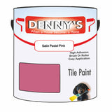 Denny's Tile Paint For Kitchen Tile Colour- Satin Pastel Pink - Wipe-Clean Grease-Resistant Refresh