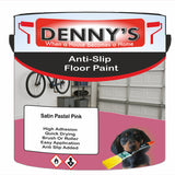 Denny's Floor Paint For Grip Coating Colour- Satin Pastel Pink - Anti-Slip Hardwearing Safe