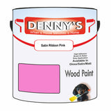 Denny's Wood Paint For Doors Colour- Satin Ribbon Pink - Scuffproof Weatherproof Smooth