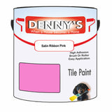 Denny's Tile Paint For Bathroom Tile Colour- Satin Ribbon Pink - Moistureproof Easy-Clean Makeover