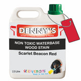 Denny's Stain Paint For Sheds Colour- Scarlet Beacon Red - Weatherproof Uv-Safe Nourish