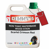Denny's Stain Paint For Sheds Colour- Scarlet Crimson Red - Weatherproof Uv-Safe Nourish