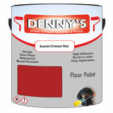 Denny's Floor Paint For Sheds Colour- Scarlet Crimson Red - Durable Anti-Slip Weatherproof