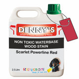 Denny's Stain Paint For Sheds Colour- Scarlet Powerline Red - Weatherproof Uv-Safe Nourish