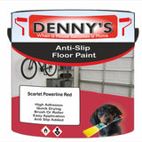 Denny's Floor Paint For Grip Coating Colour- Scarlet Powerline Red - Anti-Slip Hardwearing Safe