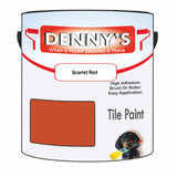 Denny's Tile Paint For Kitchen Tile Colour- Scarlet Red - Wipe-Clean Grease-Resistant Refresh