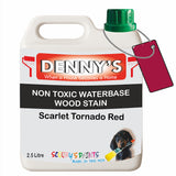 Denny's Stain Paint For Decking Colour- Scarlet Tornado Red - Anti-Slip Weatherproof Nourish