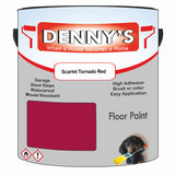 Denny's Floor Paint For Commercial Areas Colour- Scarlet Tornado Red - High-Traffic Anti-Slip Hardwearing