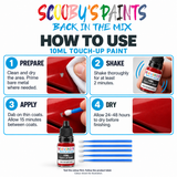 Scooby’s Paints 10ml touch-up paint application guide