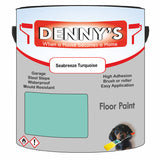 Denny's Floor Paint For Sheds Colour- Seabreeze Turquoise - Durable Anti-Slip Weatherproof