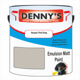 Denny's Emulsion Paint For Ceilings Colour- Pewter Flint Grey - Matte Low-Splatter Stain-Hide Bright