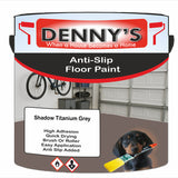 Denny's Floor Paint For Grip Coating Colour- Shadow Titanium Grey - Anti-Slip Hardwearing Safe