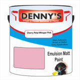 Denny's Emulsion Paint For Walls Colour- Cherry Petal Whisper Pink - Matte Wipe-Clean Durable Coverage