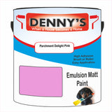 Denny's Emulsion Paint For Ceilings Colour- Parchment Delight Pink - Matte Low-Splatter Stain-Hide Bright