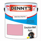 Denny's Emulsion Paint For Walls Colour- Ballet Charm Petal Pink - Matte Wipe-Clean Durable Coverage