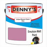 Denny's Emulsion Paint For Walls Colour- Antique Blossom Classic Rose - Matte Wipe-Clean Durable Coverage