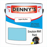 Denny's Emulsion Paint For Ceilings Colour- Lagoon Sky Blue - Matte Low-Splatter Stain-Hide Bright