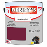 Denny's Floor Paint For Garages Colour- Signal Cargo Red - Oilproof Tyre-Tough Hardwearing