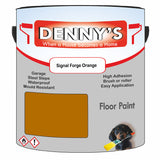 Denny's Floor Paint For Commercial Areas Colour- Signal Forge Orange - High-Traffic Anti-Slip Hardwearing