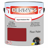 Denny's Floor Paint For Commercial Areas Colour- Signal Heatwave Red - High-Traffic Anti-Slip Hardwearing