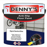 Denny's Floor Paint For Grip Coating Colour- Signal Nautical Blue - Anti-Slip Hardwearing Safe