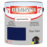 Denny's Floor Paint For Sheds Colour- Signal Nautical Blue - Durable Anti-Slip Weatherproof