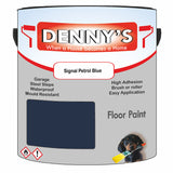 Denny's Floor Paint For Garages Colour- Signal Petrol Blue - Oilproof Tyre-Tough Hardwearing