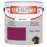 Denny's Floor Paint For Garages Colour- Signal Purple - Oilproof Tyre-Tough Hardwearing