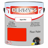Denny's Floor Paint For Sheds Colour- Signal Red - Durable Anti-Slip Weatherproof