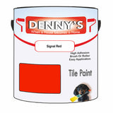 Denny's Tile Paint For Bathroom Tile Colour- Signal Red - Moistureproof Easy-Clean Makeover