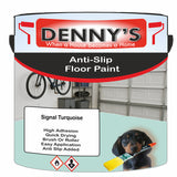 Denny's Floor Paint For Grip Coating Colour- Signal Turquoise - Anti-Slip Hardwearing Safe
