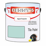 Denny's Tile Paint For Bathroom Tile Colour- Signal Turquoise - Moistureproof Easy-Clean Makeover