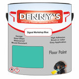 Denny's Floor Paint For Sheds Colour- Signal Workshop Blue - Durable Anti-Slip Weatherproof