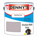 Denny's Emulsion Paint For Ceilings Colour- Pebble Moon Grey - Matte Low-Splatter Stain-Hide Bright