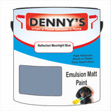 Denny's Emulsion Paint For Walls Colour- Reflection Moonlight Blue - Matte Wipe-Clean Durable Coverage