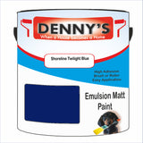 Denny's Emulsion Paint For Walls Colour- Shoreline Twilight Blue - Matte Wipe-Clean Durable Coverage