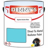 Denny's High Temp Paint For Grilles Colour- Skyline Anchor Blue - Heatproof Rustguard Durable
