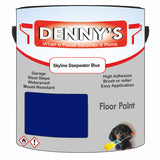 Denny's Floor Paint For Sheds Colour- Skyline Deepwater Blue - Durable Anti-Slip Weatherproof