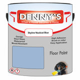Denny's Floor Paint For Garages Colour- Skyline Nautical Blue - Oilproof Tyre-Tough Hardwearing