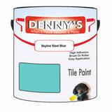 Denny's Tile Paint For Bathroom Tile Colour- Skyline Steel Blue - Moistureproof Easy-Clean Makeover