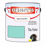 Denny's Tile Paint For Bathroom Tile Colour- Skyline Turbo Blue - Moistureproof Easy-Clean Makeover