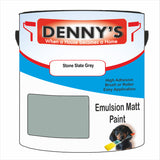 Denny's Emulsion Paint For Walls Colour- Stone Slate Grey - Matte Wipe-Clean Durable Coverage