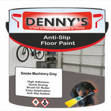 Denny's Floor Paint For Grip Coating Colour- Smoke Machinery Grey - Anti-Slip Hardwearing Safe