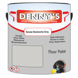 Denny's Floor Paint For Garages Colour- Smoke Steelworks Grey - Oilproof Tyre-Tough Hardwearing