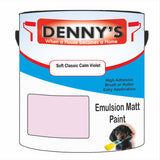 Denny's Emulsion Paint For Ceilings Colour- Soft Classic Calm Violet - Matte Low-Splatter Stain-Hide Bright