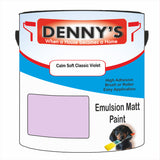 Denny's Emulsion Paint For Ceilings Colour- Calm Soft Classic Violet - Matte Low-Splatter Stain-Hide Bright