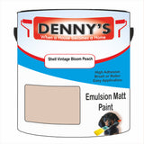 Denny's Emulsion Paint For Walls Colour- Shell Vintage Bloom Peach - Matte Wipe-Clean Durable Coverage